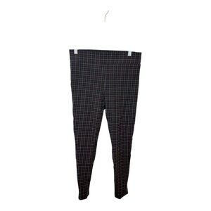 LOFT Burgundy Plaid Stretch Skinny Pants M Ankle Leggings Casual Workwear
